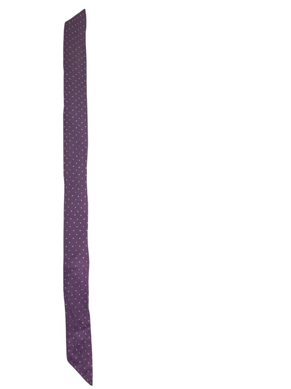 Purple Polka Dot Skinny Scarf 41" White Dots Retro Y2K Neck Hair Tie Preppy